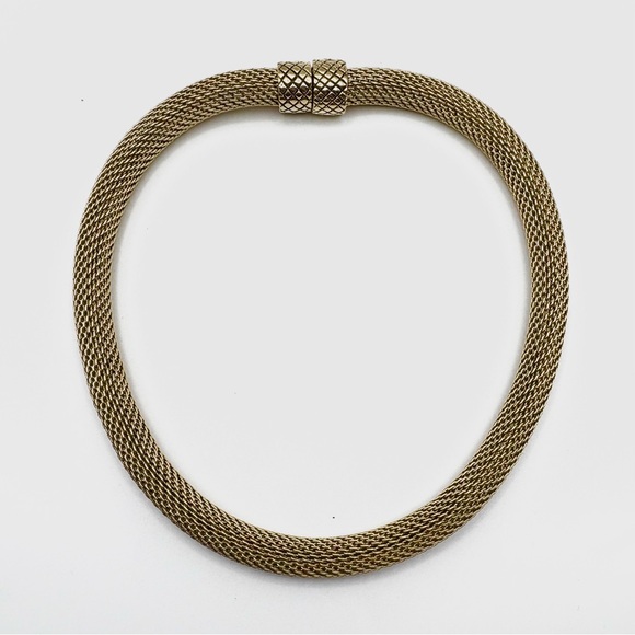 Stocko Gold Tone Mesh Chain Necklace for Joseph Esposito Snap Pendants - Picture 1 of 4
